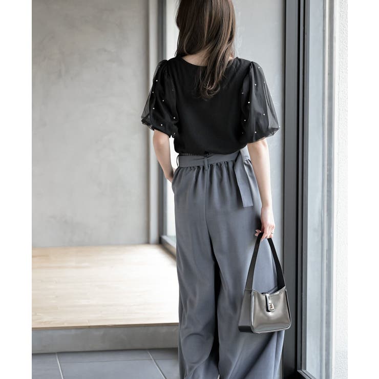 チュールパールハーフスリーブカットプルオーバー | rps | 詳細画像4 