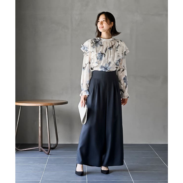 ジャガード花柄フリルブラウス | rps | 詳細画像2 