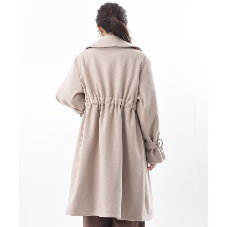 ブラウンラップコート ウエストリボン付き アイモハ aimoha aimoha -select-/ウエストリボン付きロングダウン