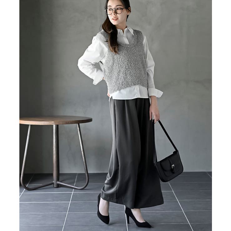 ペーパーヤーンベスト×ブラウスアンサンブル | rps | 詳細画像2 