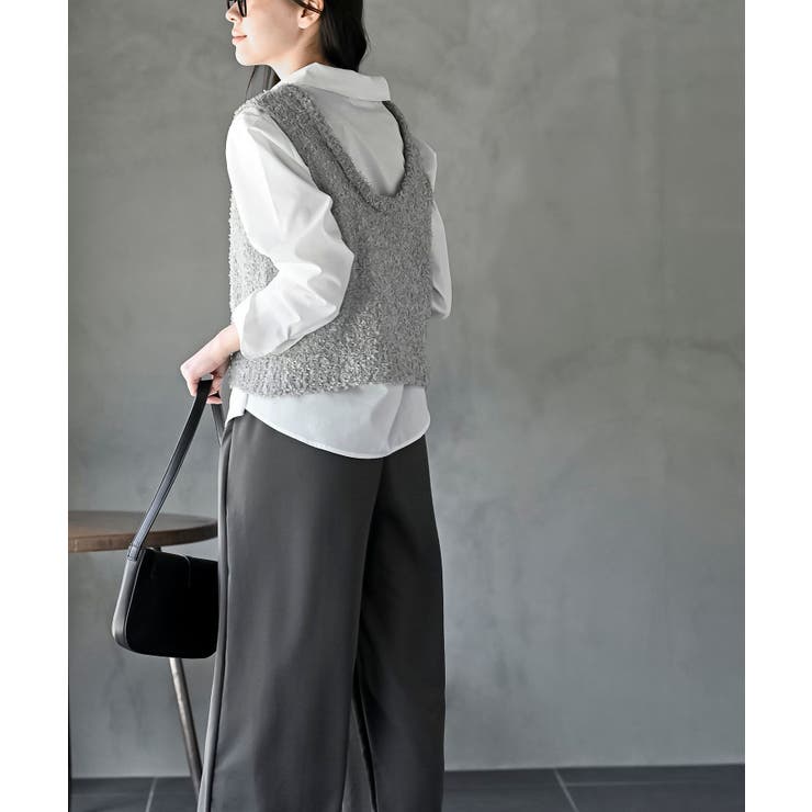 ペーパーヤーンベスト×ブラウスアンサンブル | rps | 詳細画像4 