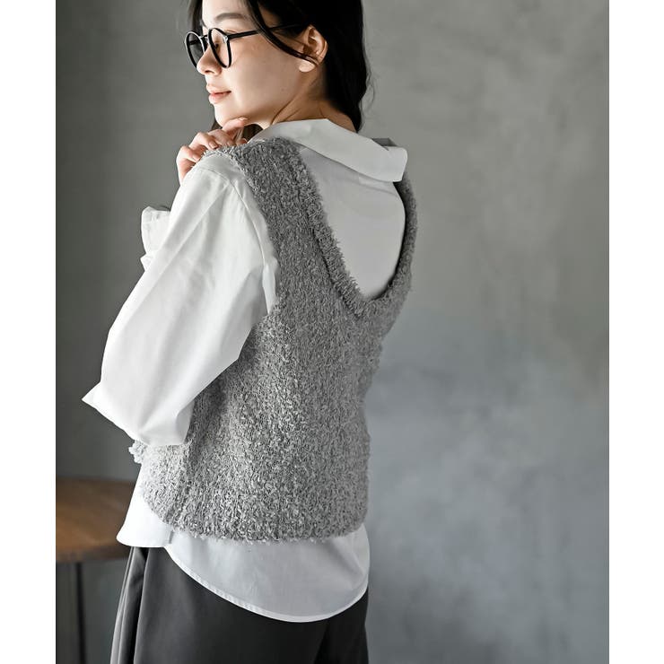 ペーパーヤーンベスト×ブラウスアンサンブル | rps | 詳細画像8 