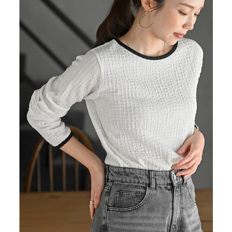 配色ふくれジャガードアソートカットソー | rps | 詳細画像1 