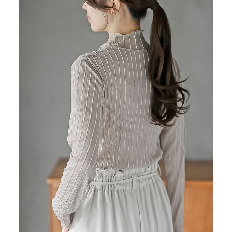 シアーストライプハイネックカットソー | rps | 詳細画像16 