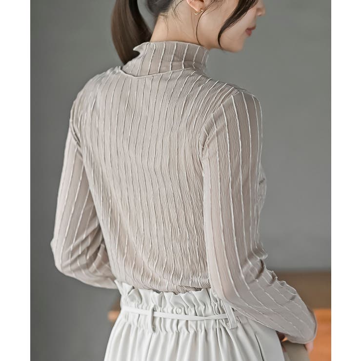 シアーストライプハイネックカットソー | rps | 詳細画像17 