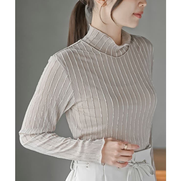 シアーストライプハイネックカットソー | rps | 詳細画像18 