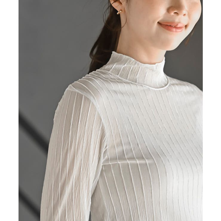 シアーストライプハイネックカットソー | rps | 詳細画像6 