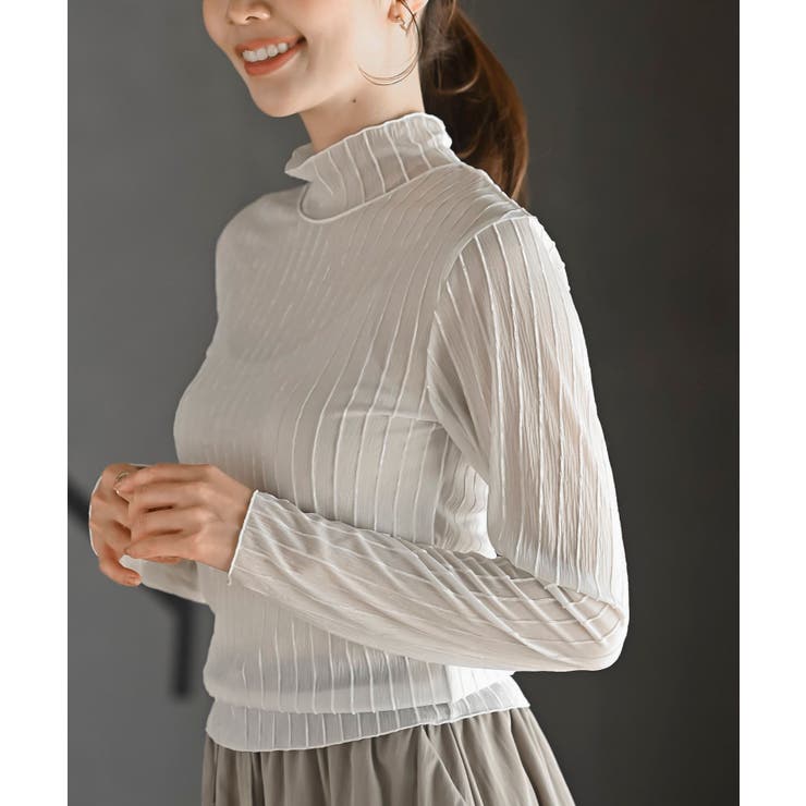 シアーストライプハイネックカットソー | rps | 詳細画像7 