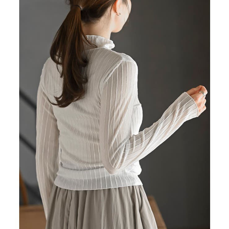 シアーストライプハイネックカットソー | rps | 詳細画像9 