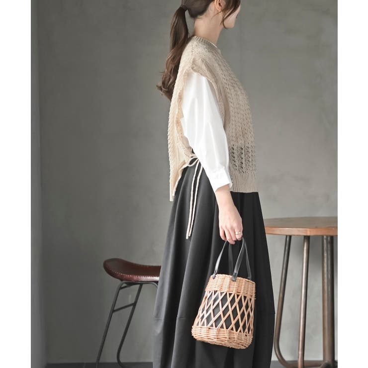 透かし編みベスト＋７分袖シャツアンサンブル | rps | 詳細画像11 