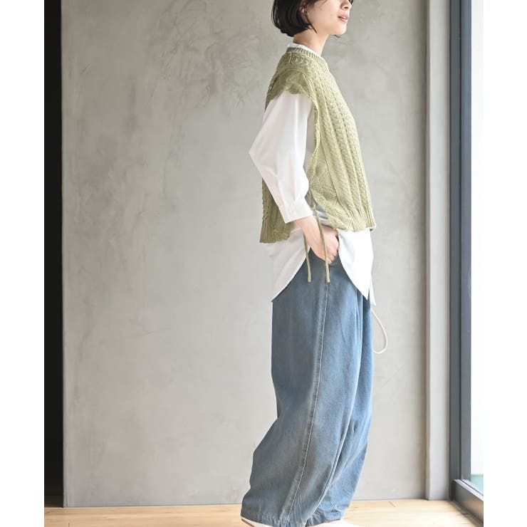 透かし編みベスト＋７分袖シャツアンサンブル | rps | 詳細画像21 