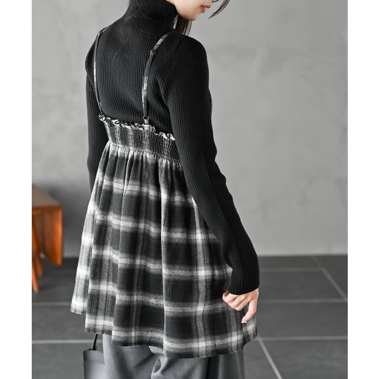 【超美品】BEARDSLEY ギンガムチェック　ギャザーチュニック　２ウェイ BEARDSLEY（ビアズリー）の「前後で着られる 先染めギャザーチュニック