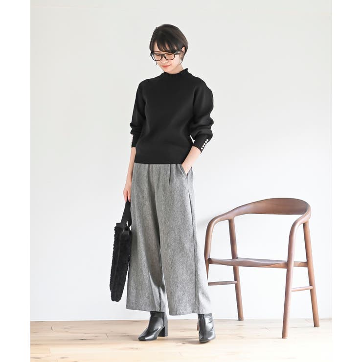 袖口パールフリルネックスポンジニットプルオーバー | rps | 詳細画像10 