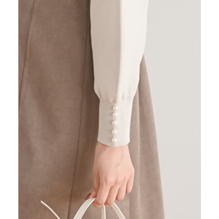 袖口パールフリルネックスポンジニットプルオーバー | rps | 詳細画像27 