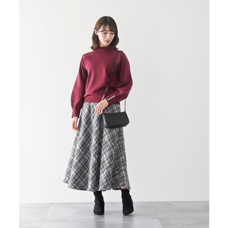 袖口パールフリルネックスポンジニットプルオーバー | rps | 詳細画像29 