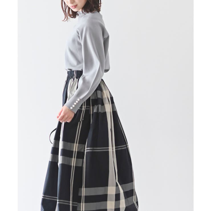 袖口パールフリルネックスポンジニットプルオーバー | rps | 詳細画像3 