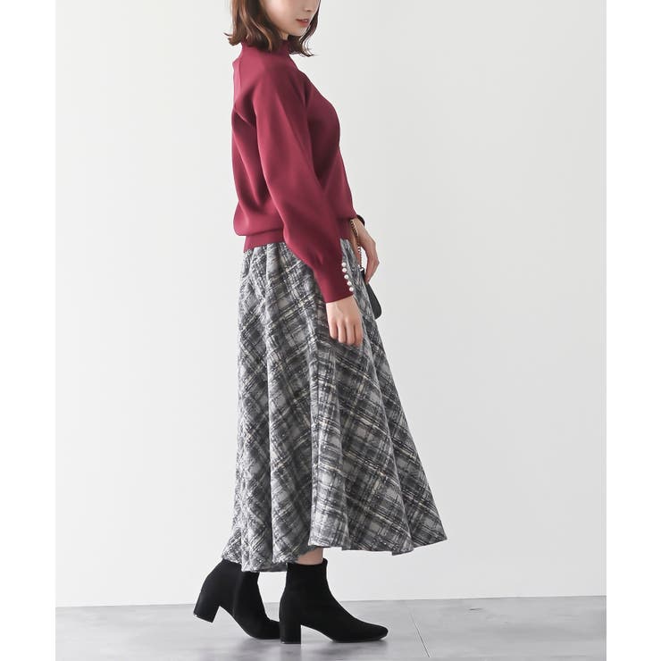 袖口パールフリルネックスポンジニットプルオーバー | rps | 詳細画像32 