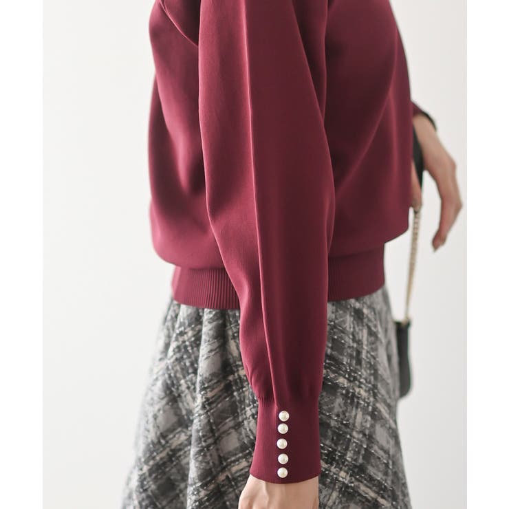 袖口パールフリルネックスポンジニットプルオーバー | rps | 詳細画像36 