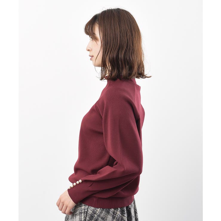 袖口パールフリルネックスポンジニットプルオーバー | rps | 詳細画像37 