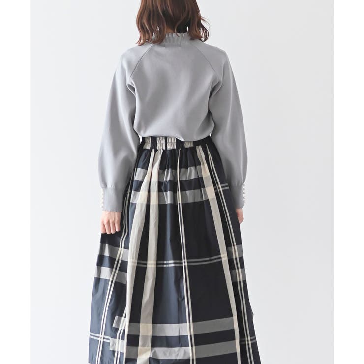 袖口パールフリルネックスポンジニットプルオーバー | rps | 詳細画像4 