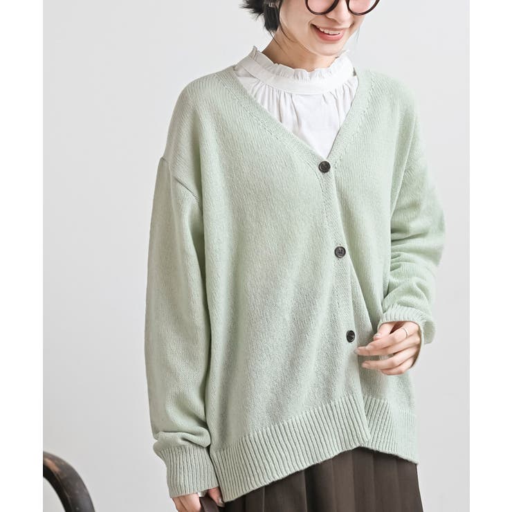 ミントグリーン | ビッグシルエットカラーニットカーディガン | rps