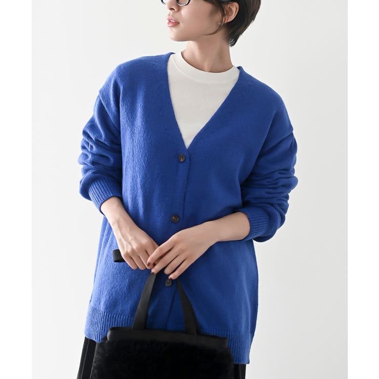 ブルー | ビッグシルエットカラーニットカーディガン | rps
