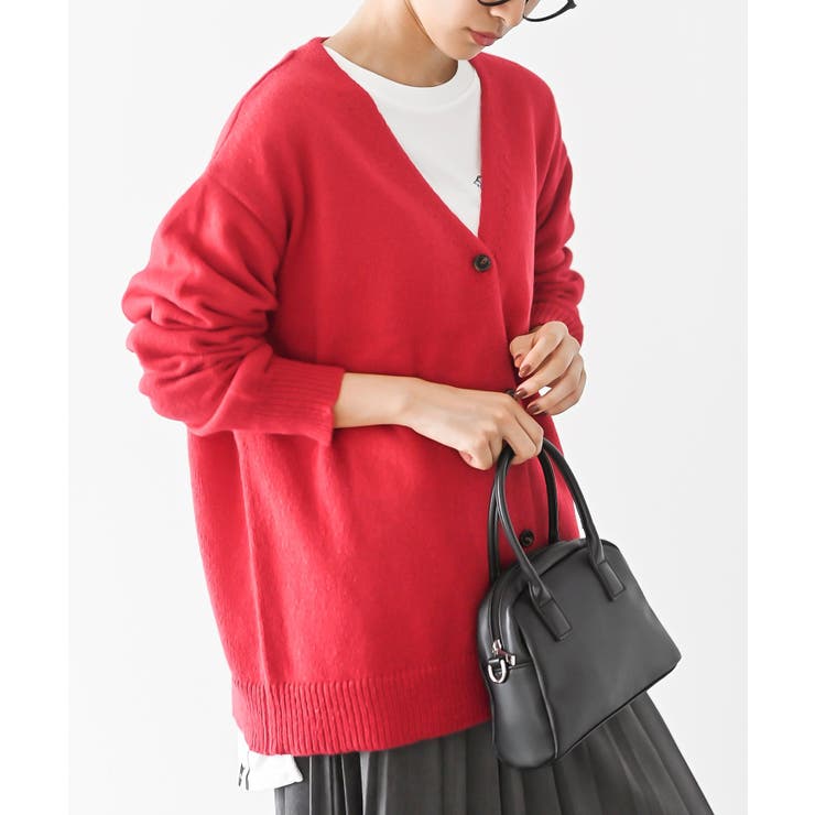 レッド | ビッグシルエットカラーニットカーディガン | rps