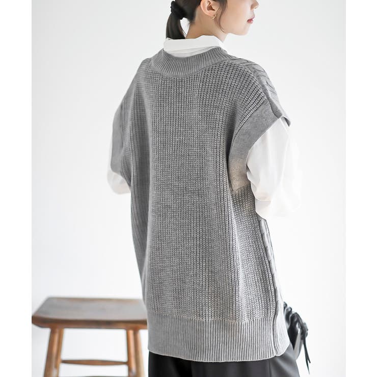 ケーブルニットベストドッキングシャツ | rps | 詳細画像16 