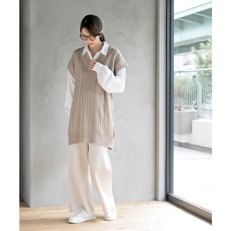 ケーブルニットベストドッキングシャツ | rps | 詳細画像18 