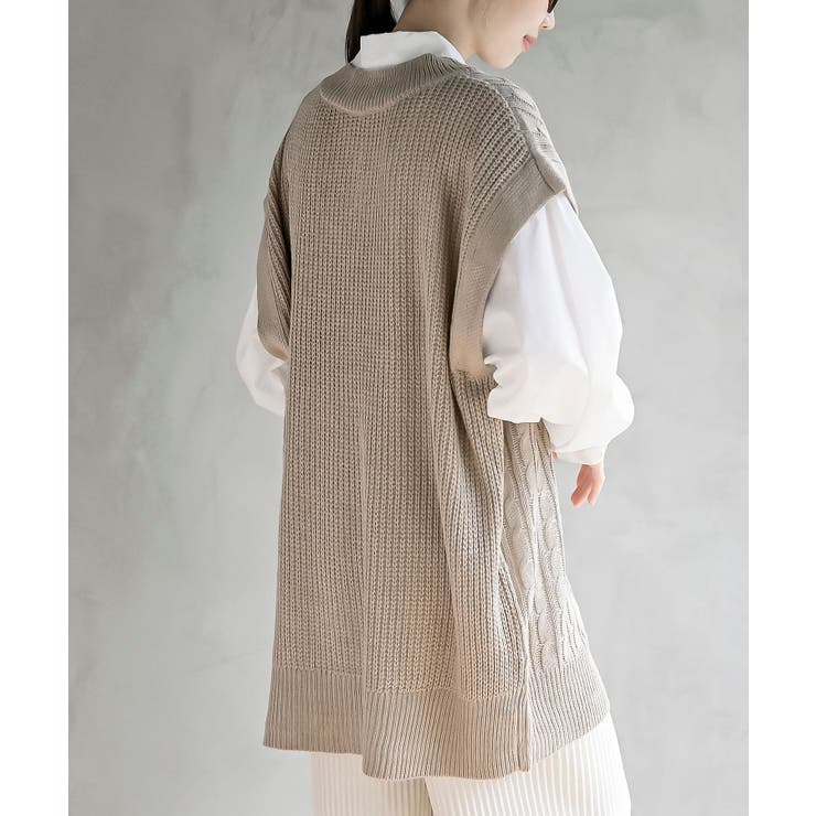 ケーブルニットベストドッキングシャツ | rps | 詳細画像24 