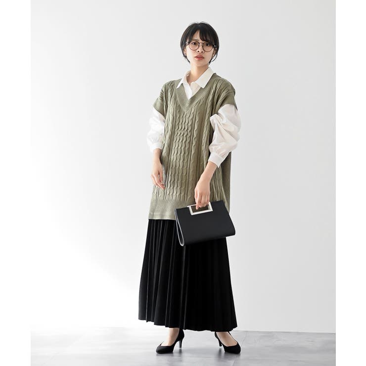 ケーブルニットベストドッキングシャツ | rps | 詳細画像26 