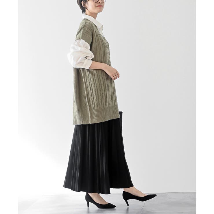 ケーブルニットベストドッキングシャツ | rps | 詳細画像29 