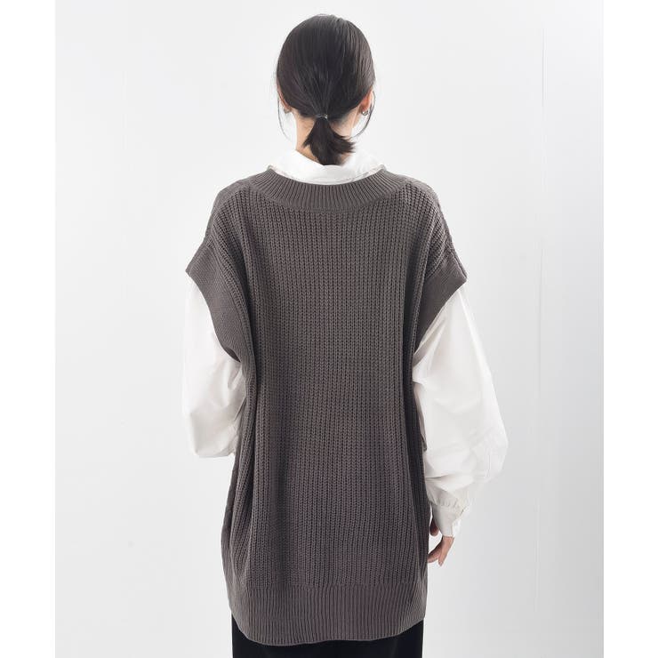 ケーブルニットベストドッキングシャツ | rps | 詳細画像35 