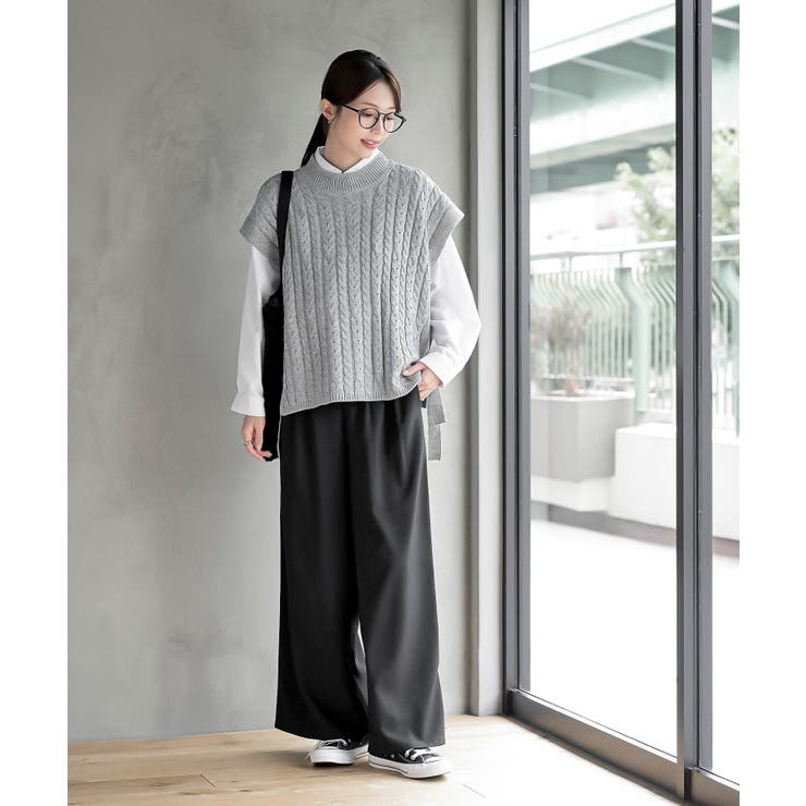 サイドリボンケーブルニットベスト | rps | 詳細画像10 