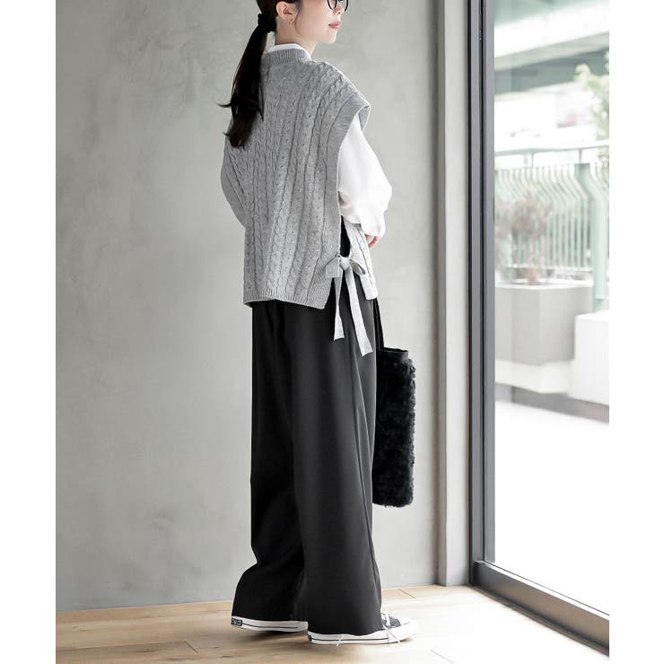 サイドリボンケーブルニットベスト | rps | 詳細画像13 