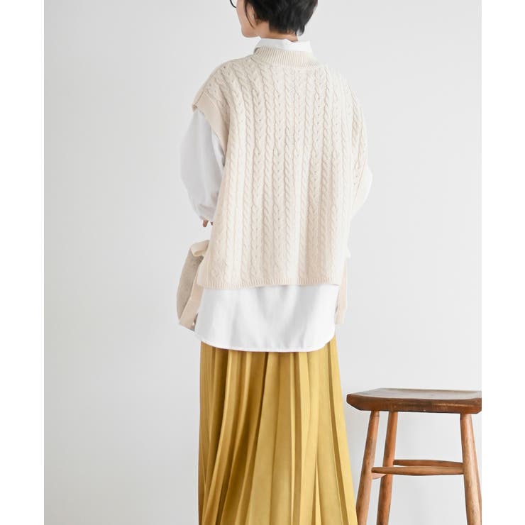 サイドリボンケーブルニットベスト | rps | 詳細画像20 