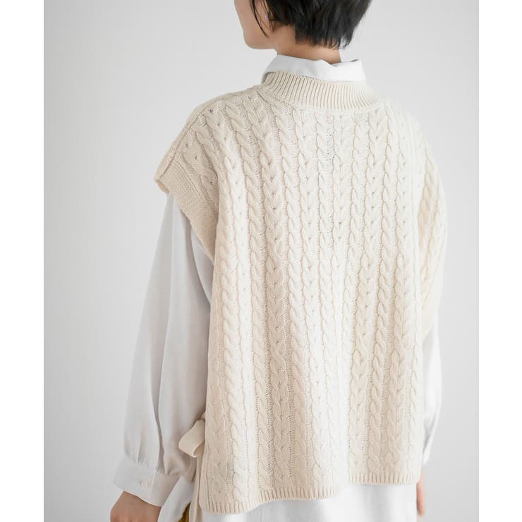 サイドリボンケーブルニットベスト | rps | 詳細画像24 