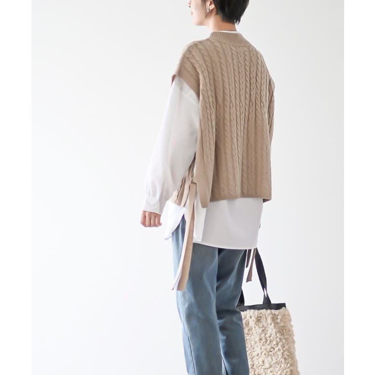 サイドリボンケーブルニットベスト | rps | 詳細画像27 