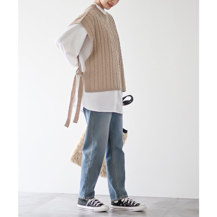 サイドリボンケーブルニットベスト | rps | 詳細画像29 