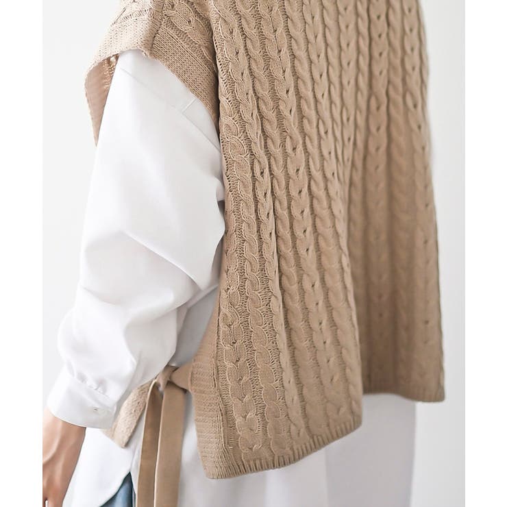サイドリボンケーブルニットベスト | rps | 詳細画像33 