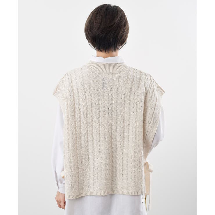 サイドリボンケーブルニットベスト | rps | 詳細画像35 