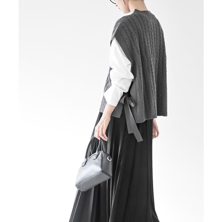 サイドリボンケーブルニットベスト | rps | 詳細画像4 