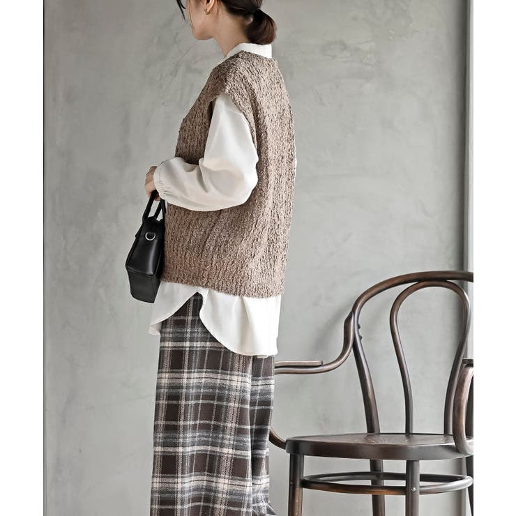 ポップコーンモールワイドニットベスト | rps | 詳細画像11 