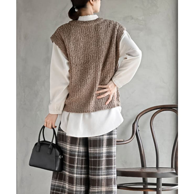 ポップコーンモールワイドニットベスト | rps | 詳細画像12 