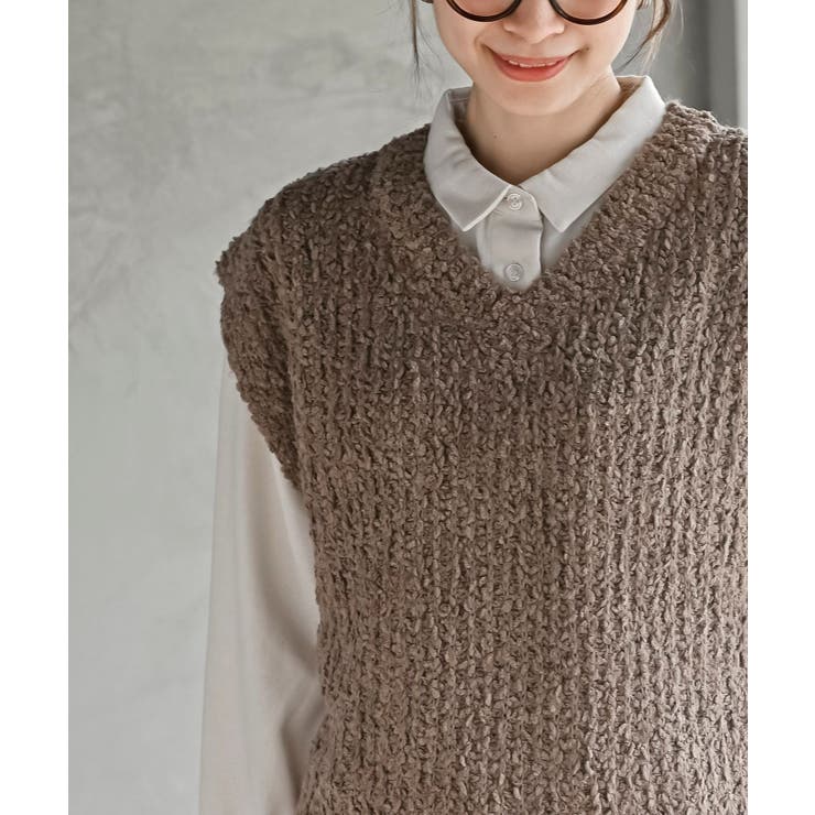 ポップコーンモールワイドニットベスト | rps | 詳細画像14 