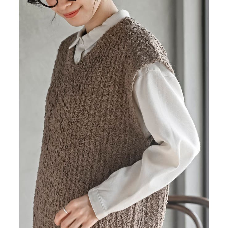 ポップコーンモールワイドニットベスト | rps | 詳細画像15 