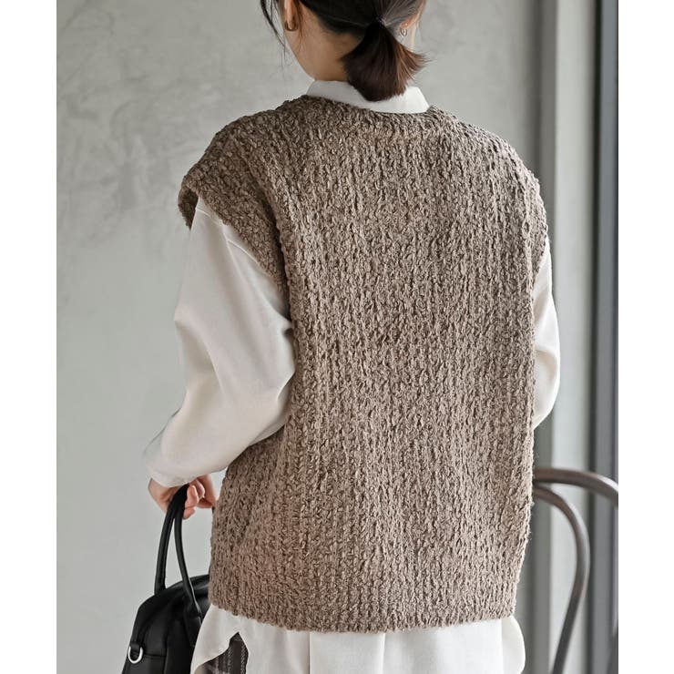 ポップコーンモールワイドニットベスト | rps | 詳細画像16 