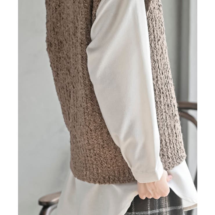 ポップコーンモールワイドニットベスト | rps | 詳細画像17 