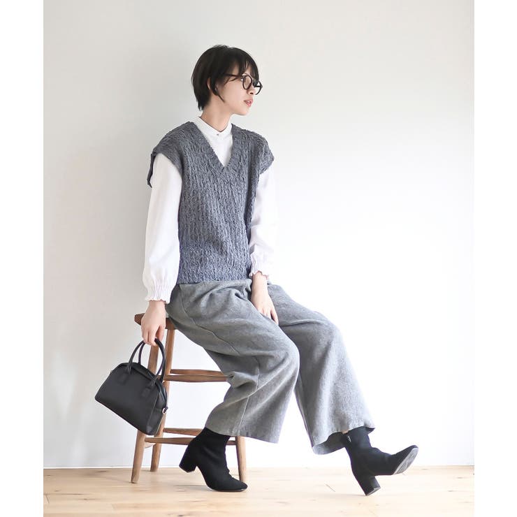 ポップコーンモールワイドニットベスト | rps | 詳細画像18 