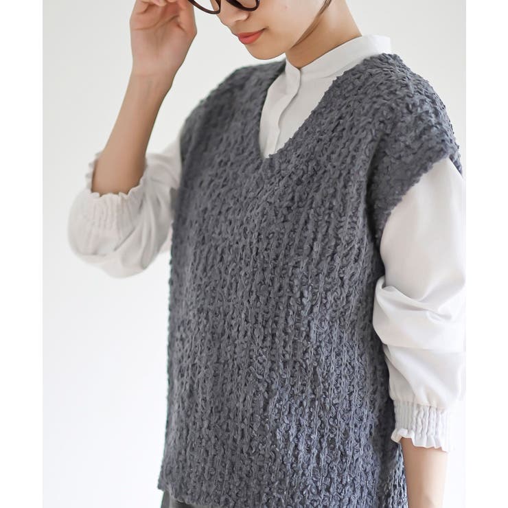 ポップコーンモールワイドニットベスト | rps | 詳細画像22 